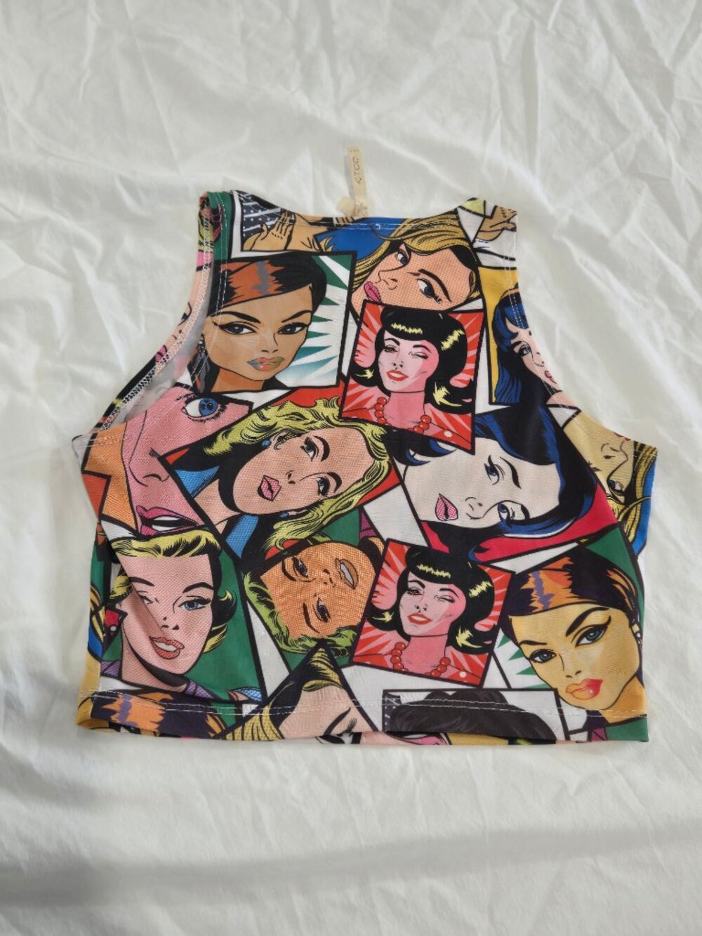 Vintage Y2K 2000s K Too Graphic Pop Art Comics Roy Lichtenstein Crop Top S - Picture 6 of 9
